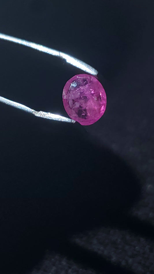 Certified 1.05CT Natural Ruby (Natural Corundum)  Oval & Mixed Cut Semi Transparent
